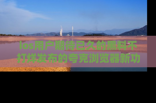 ios用户期待已久的黑料不打烊发布的夸克浏览器新功能上线啦!