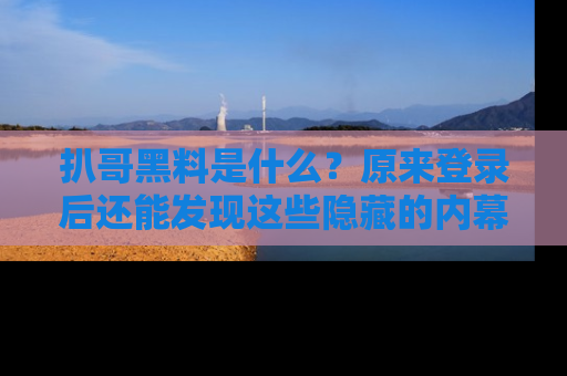 扒哥黑料是什么?原来登录后还能发现这些隐藏的内幕!