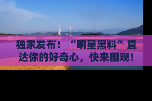 独家发布！“明星黑料”直达你的好奇心，快来围观！