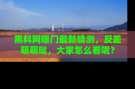 黑料网曝门最新猜测，反差萌萌哒，大家怎么看呢？