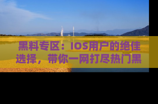 黑料专区：IOS用户的绝佳选择，带你一网打尽热门黑料资讯！