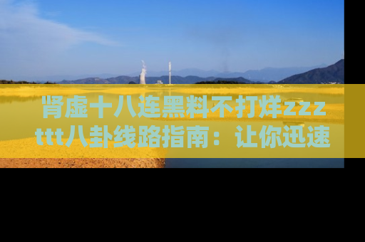 肾虚十八连黑料不打烊zzzttt八卦线路指南:让你迅速掌握热点事件脉络