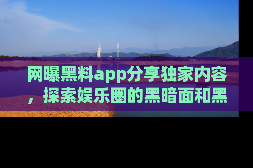 网曝黑料app分享独家内容,探索娱乐圈的黑暗面和黑料