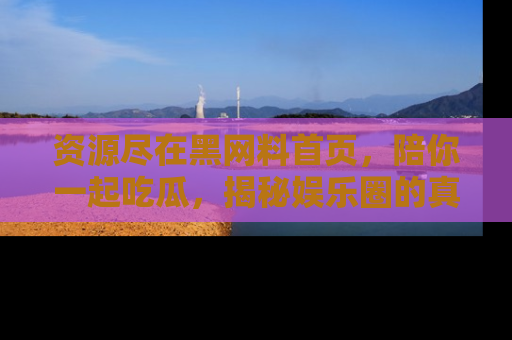资源尽在黑网料首页,陪你一起吃瓜,揭秘娱乐圈的真实内幕